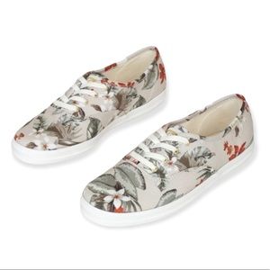 Keds Champion Cream Tropical Print Lace-Up Sneakers 9.5